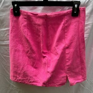 Pink mini skirt with safety zipper